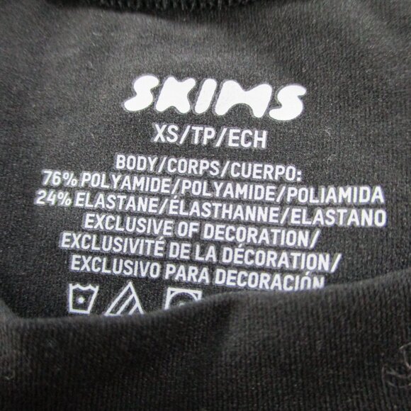 SKIMS Fits Everybody Long Sleeve T Shirt Womens XS Onyx Black Stretch NWT NEW - Picture 5 of 10